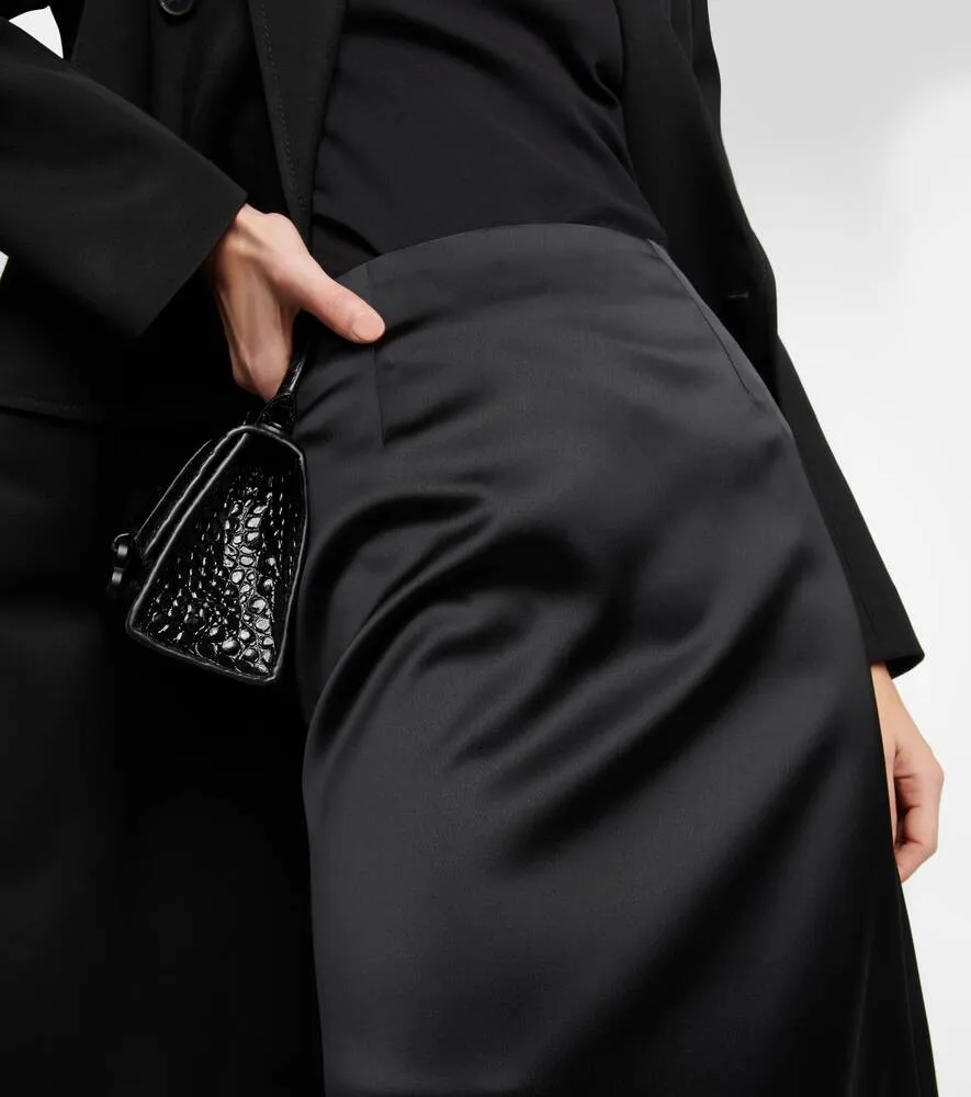 BALENCIAGA satin maxi skirt, black