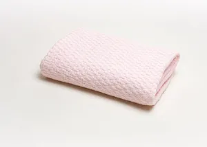 Basket Weave Crib Blanket - Pink