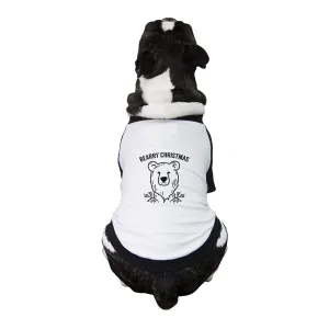 Bearry Christmas Bear Pets Black And White Baseball Shirt