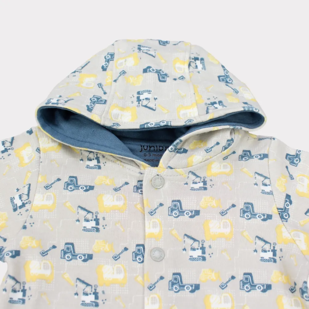 Building Equipment Long-Sleeved Hooded Footless Onesie