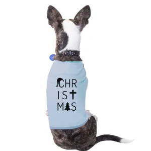 Christmas Letters Pets Sky Blue Shirt
