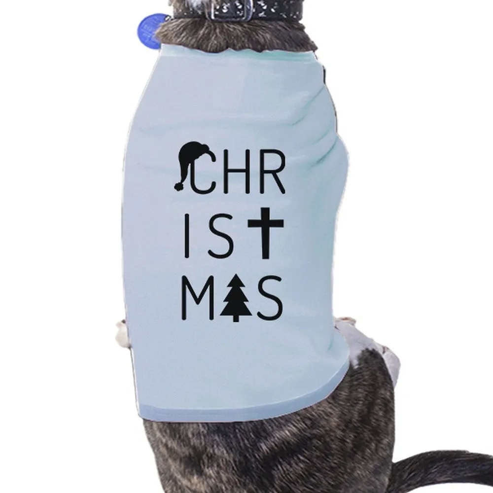 Christmas Letters Pets Sky Blue Shirt
