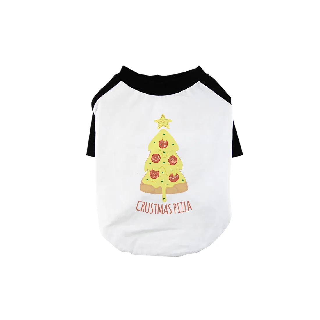 Crustmas Pizza Pet Baseball Shirt for Small Dogs
