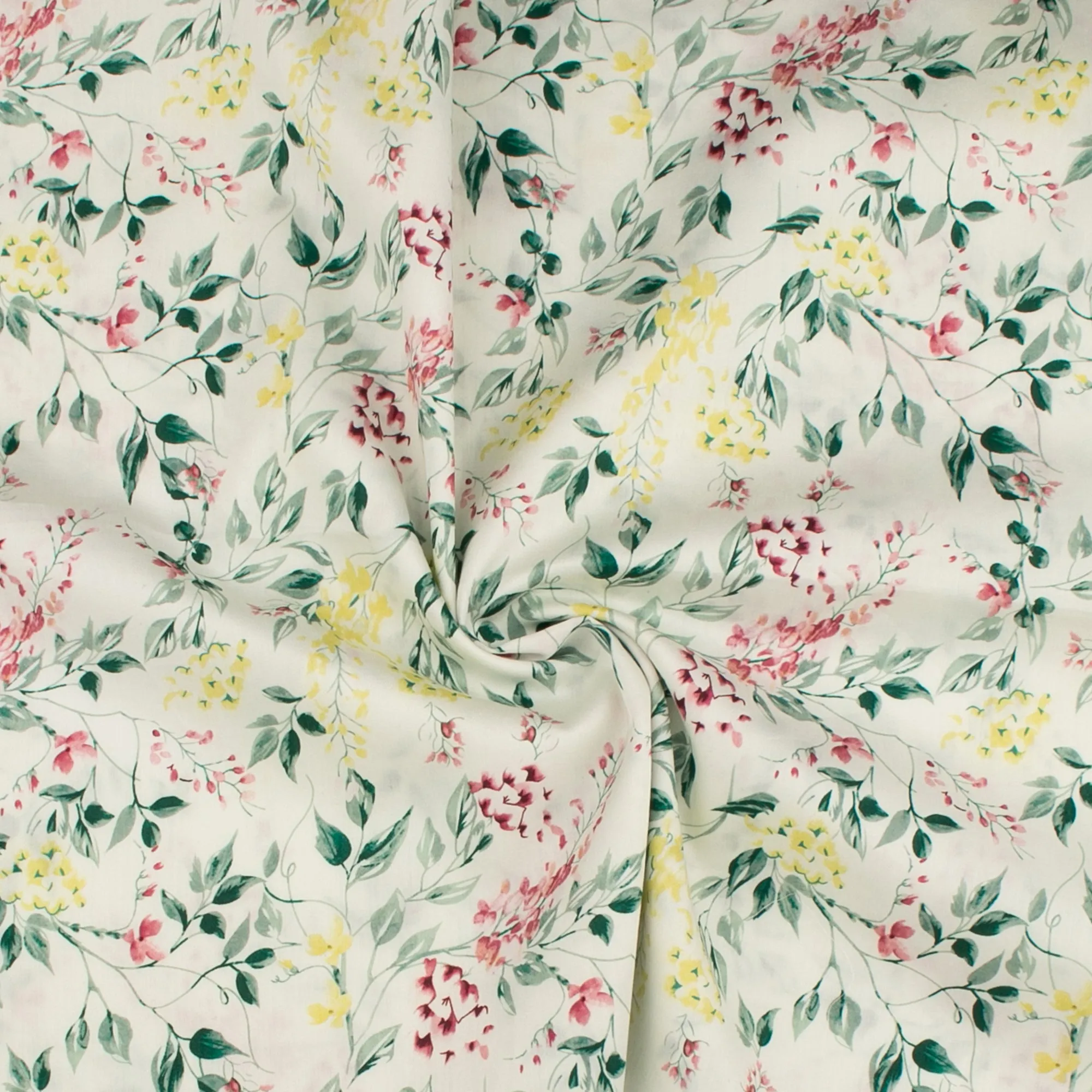 Digital Printed Sateen Cotton - BLOSSOM - 004 - Offwhite