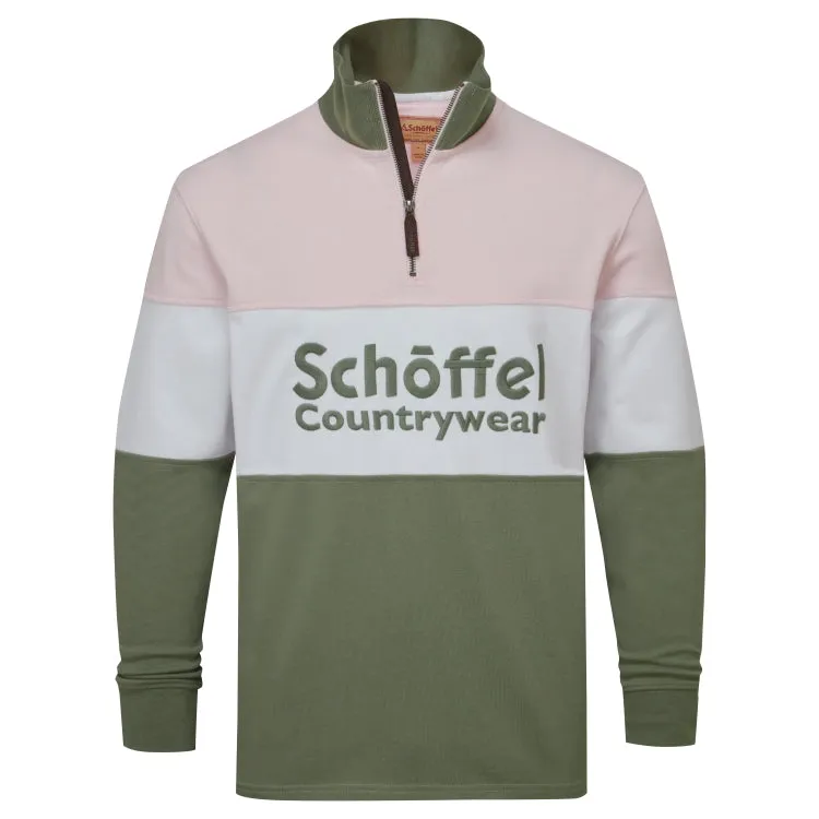 Schoffel Unisex Exeter Heritage 1/4 Zip Sweater - Blush