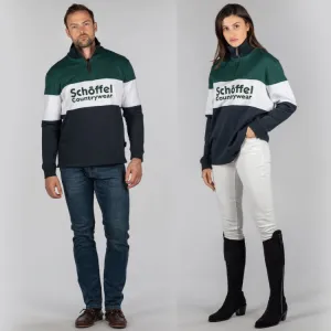Schoffel Unisex Exeter Heritage 1/4 Zip Sweater - Navy