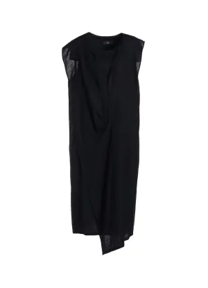 SOFT TWISTED WOOL VIYELLA DRAPE SLEEVELESS DRESS SOFT TWISTED WOOL VIYELLA DRAPE SLEEVELESS DRESS